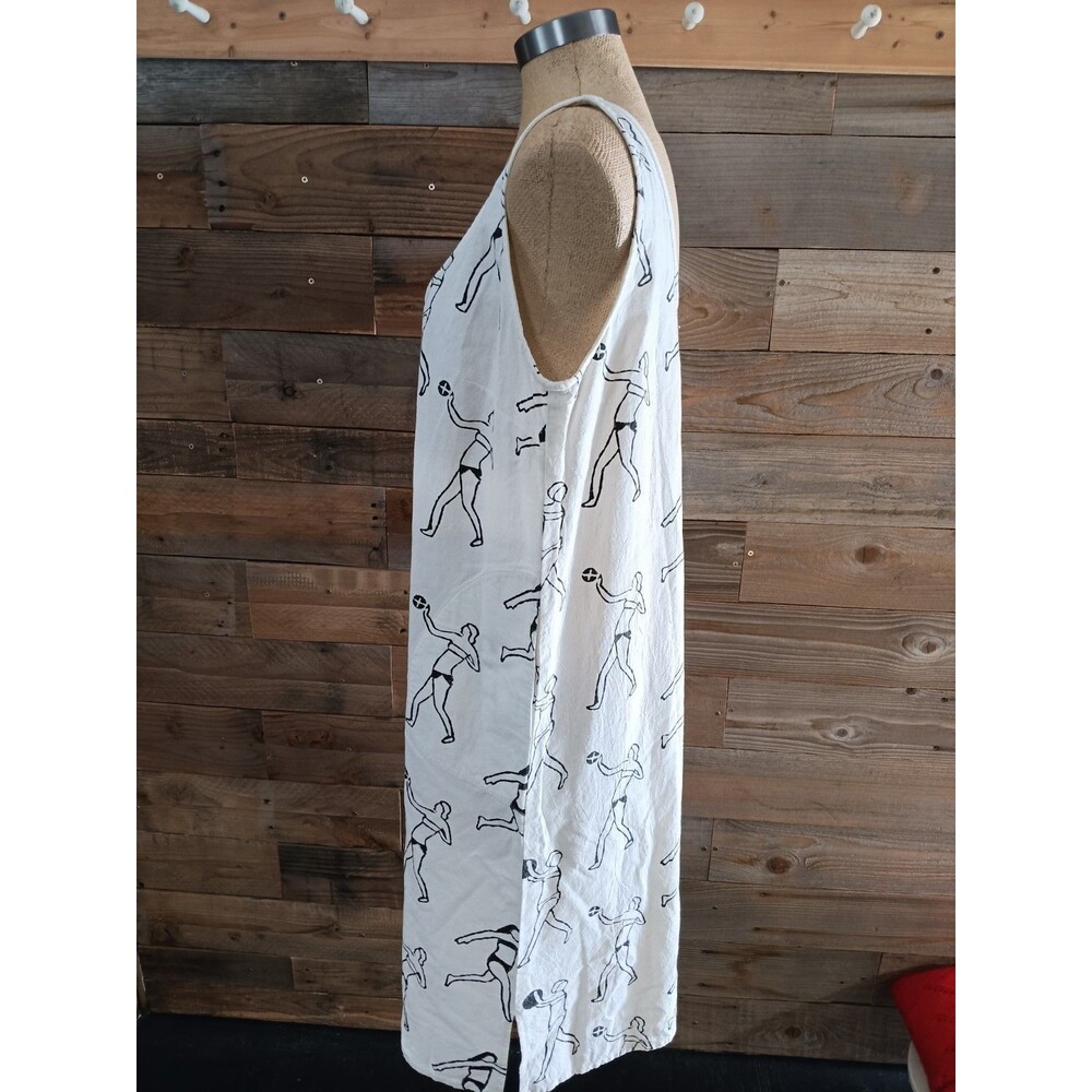 PO-EM The Demi Tank Sundress Sz. Lg. Cotton Villa Block Print Pockets Oversized - Picture 4 of 11